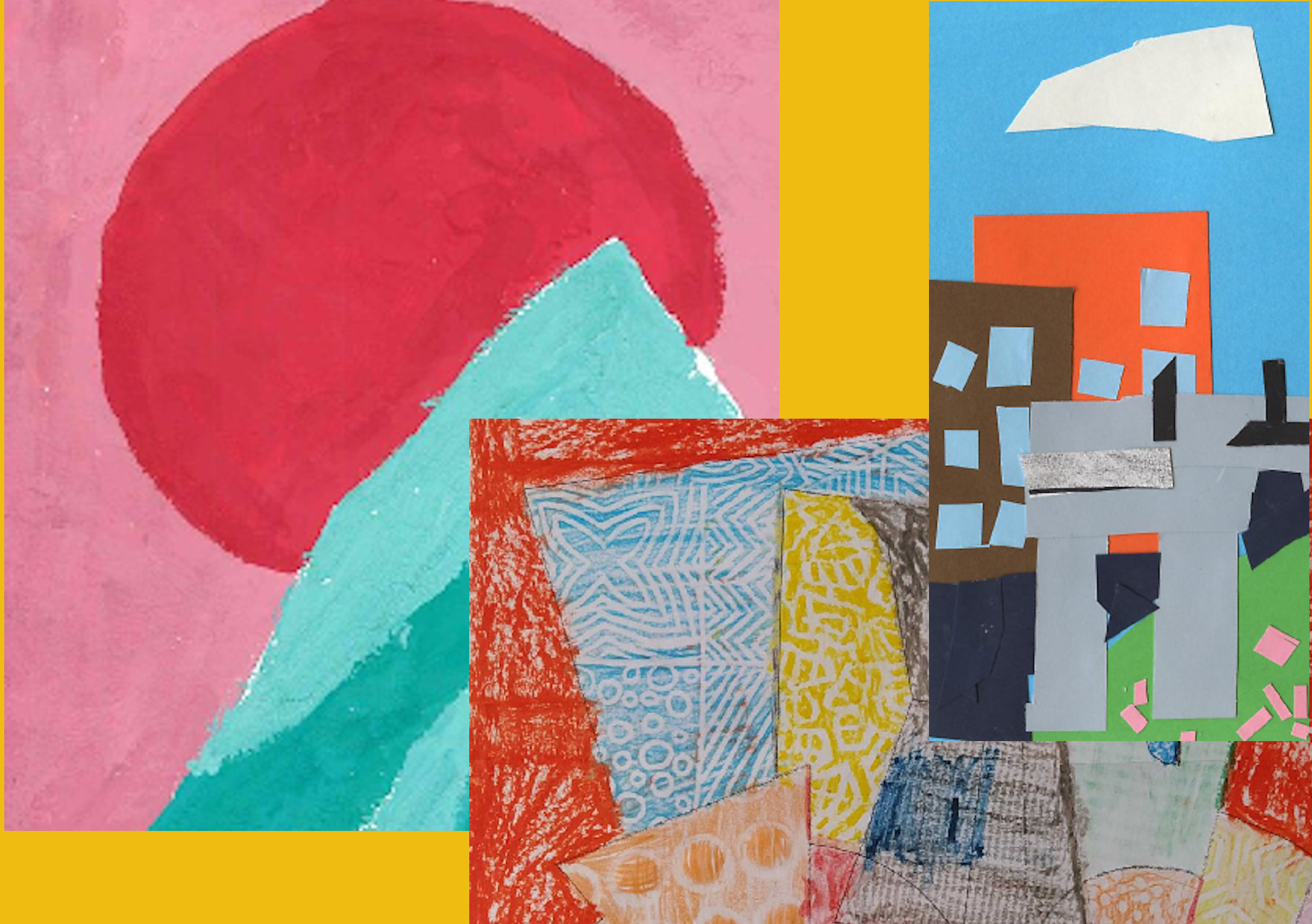 combinación de planos creados con distintas técnicas.