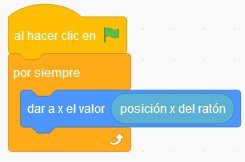 Bloques para mover la paleta Pong Imagen que describe los bloques para mover la pala del Pong
