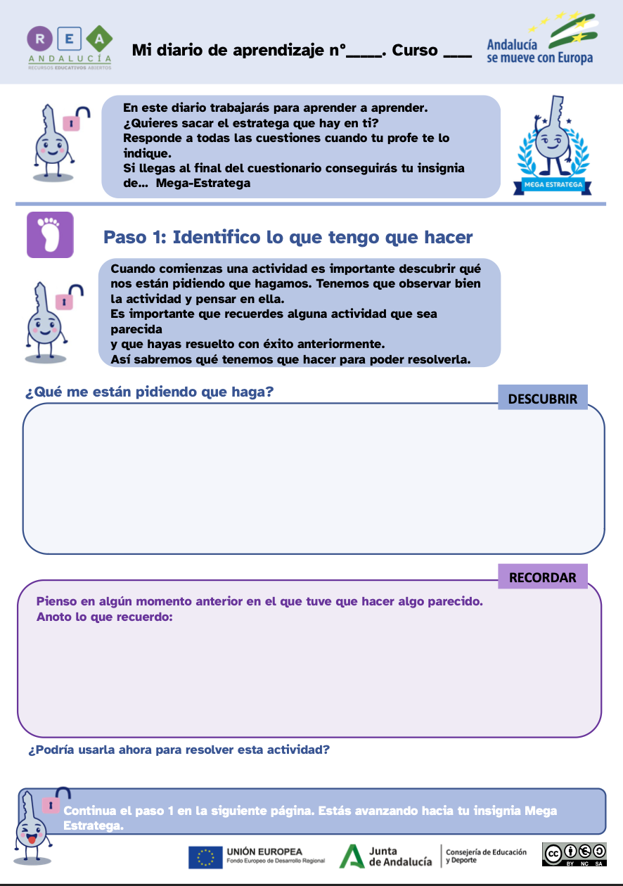 Imagen del Diario de aprendizaje con el enlace para su descarga.