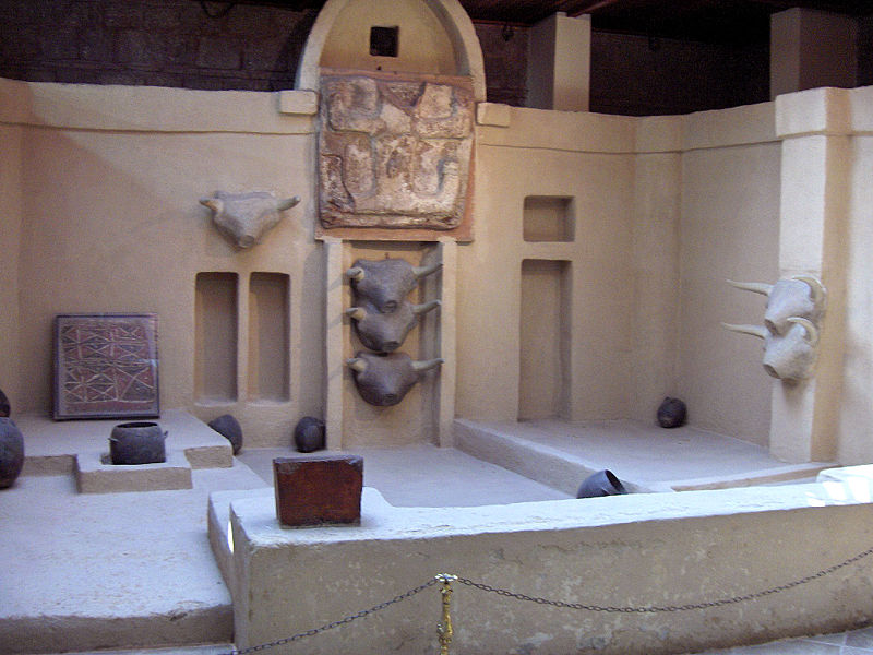 Reconstrucción de una habitación de Çatal Hüyük
