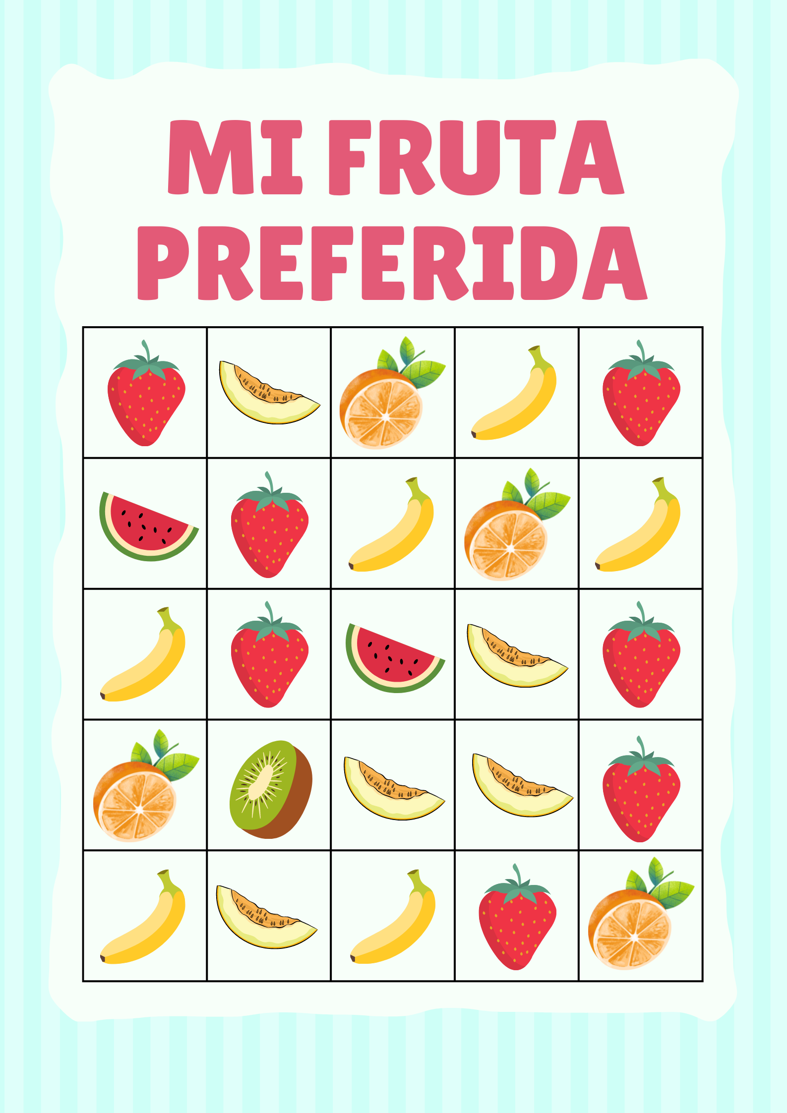Actividad Mi fruta preferida