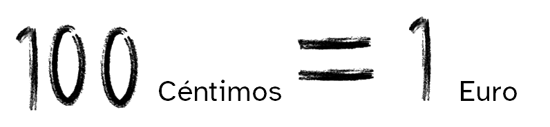 100 céntimos es igual a 1 euro
