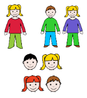 Imagen que muestra una persona, una pareja y un grupo de cuatro personas.