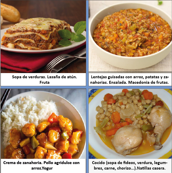 Muestra el almuerzo