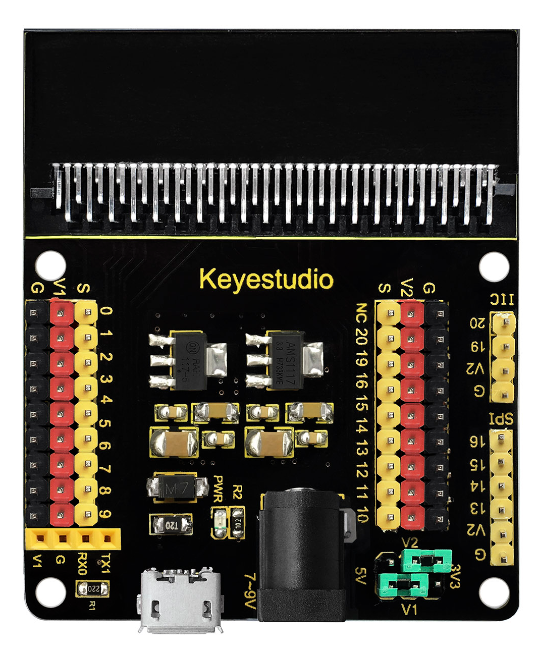 Imgen de una placa de extensión para microbit