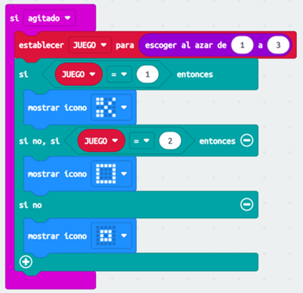 2º bloque de programación  para el juego 