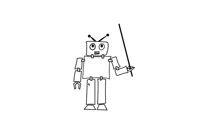 Imagen de un robot que señala bloques que van apareciendo