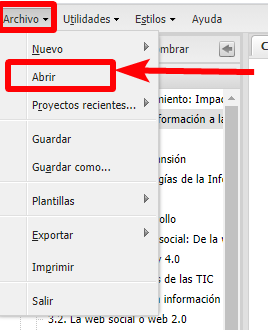 Archivo -> Abrir