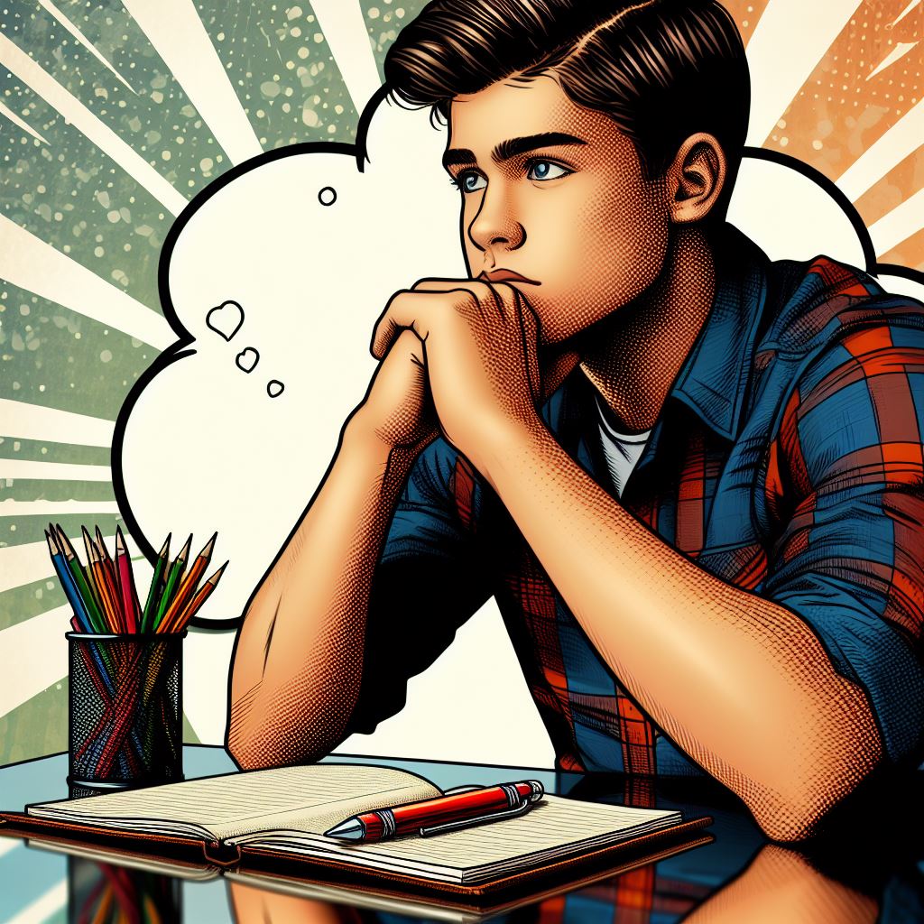 Adolescente reflexionando