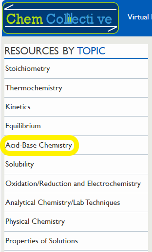 Acid-Base Chemistry en ChemCollective
