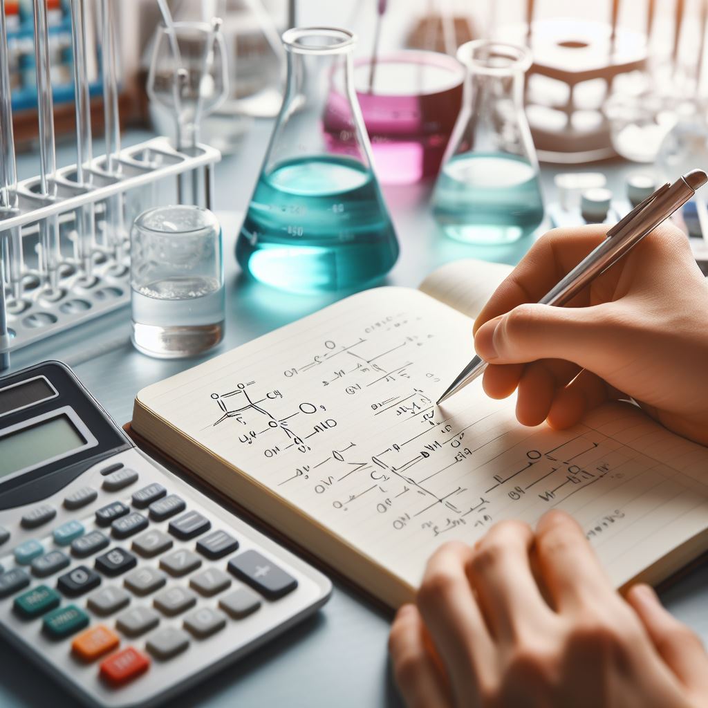 Mano haciendo cálculos en un cuaderno