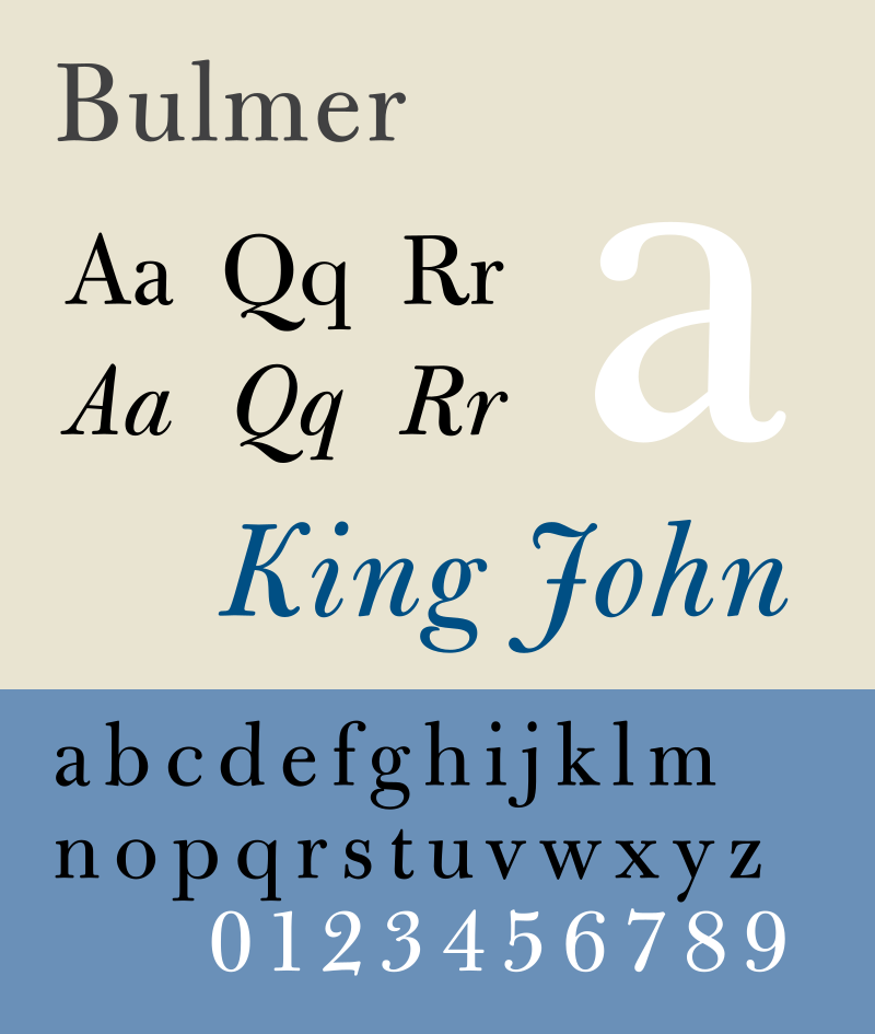 Bulmer, una tipografía realista