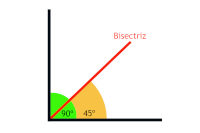 La imagen muestra un ángulo recto y su bisectriz.