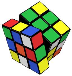 La imagen muestra un cubo de Rubik.