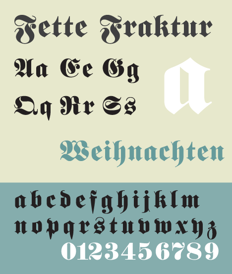 Fetter Fraktur, una tipografía blackletter