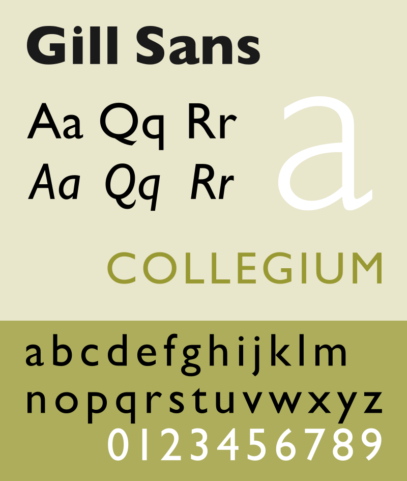Gill Sans, una tipografía lineal humanista