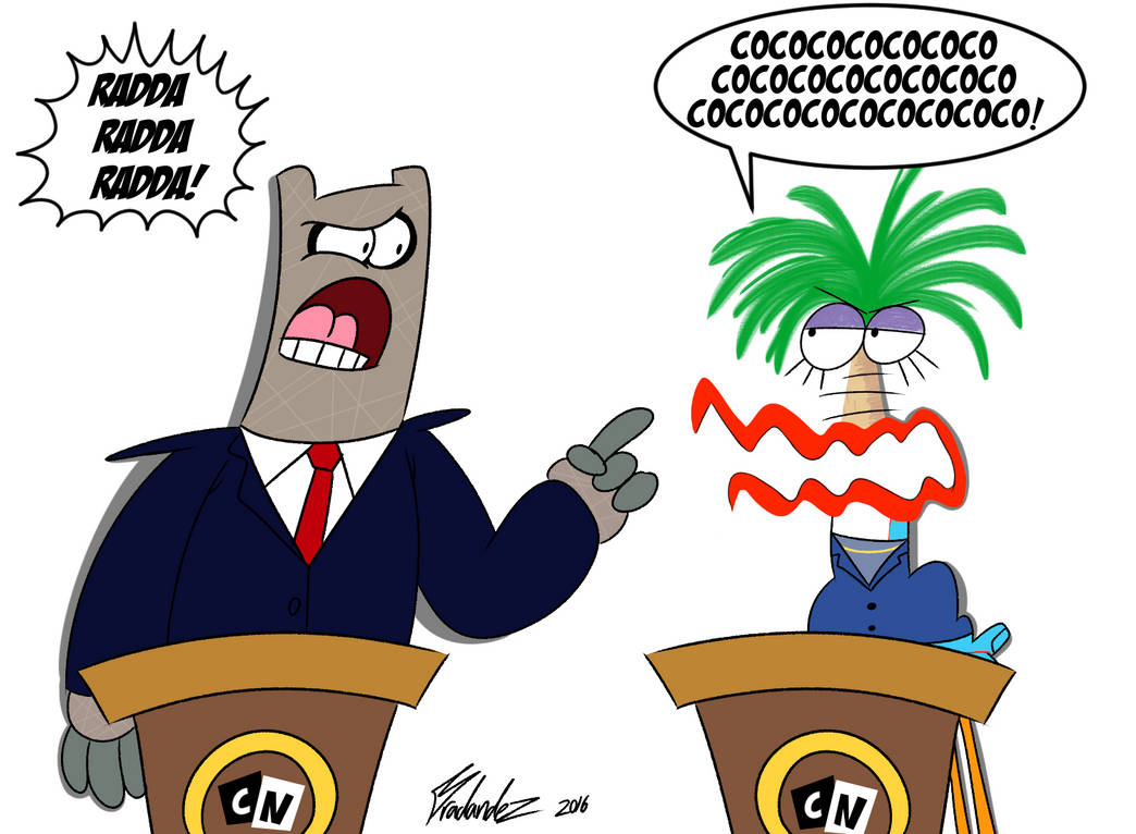 Personajes debatiendo