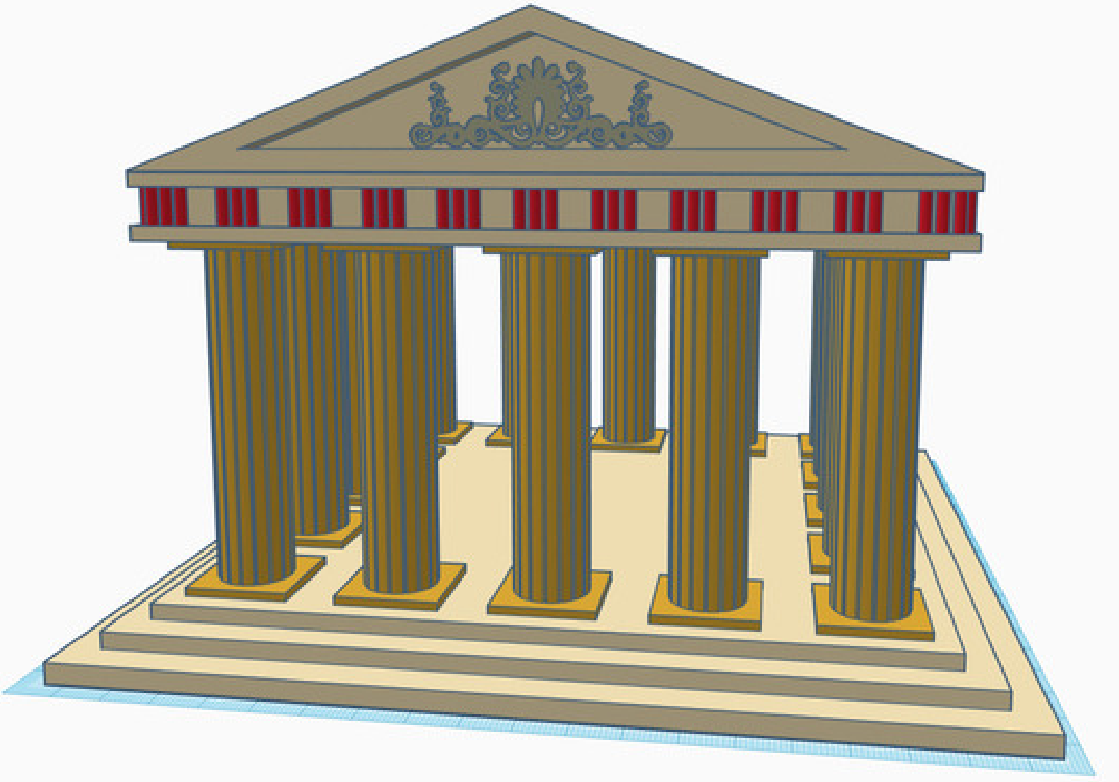 Templo griego en Tinkercad