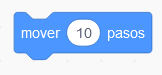 La imagen describe el bloque mover X pasos