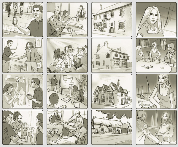 La imagen
                    describe un Storyboard