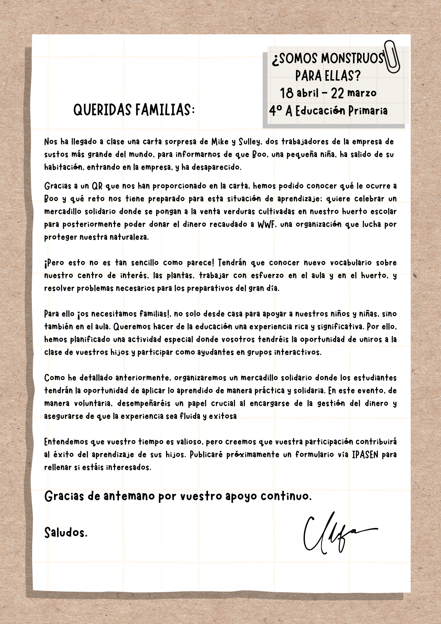 carta familias