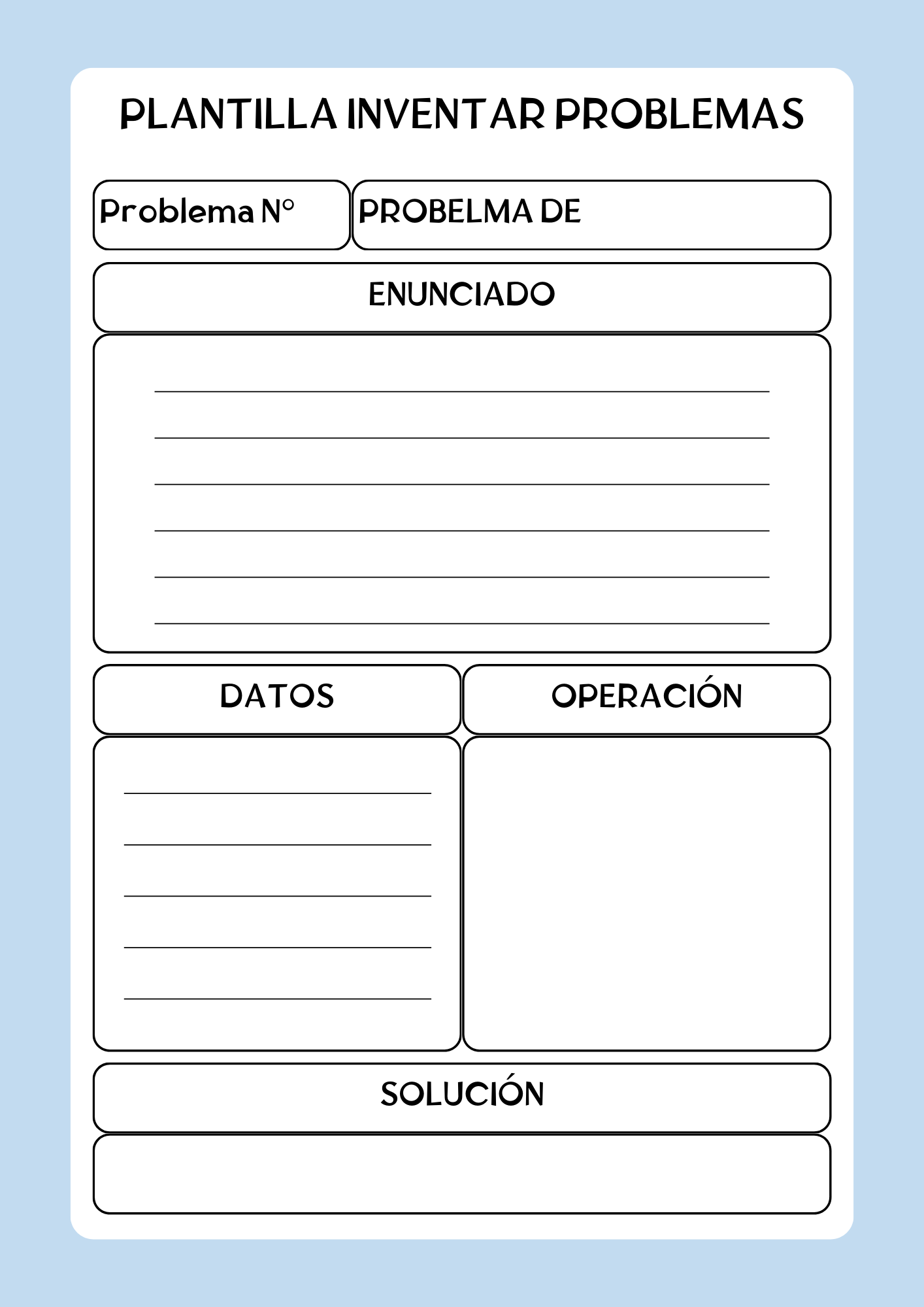 Inventar problemas Inventar problemas