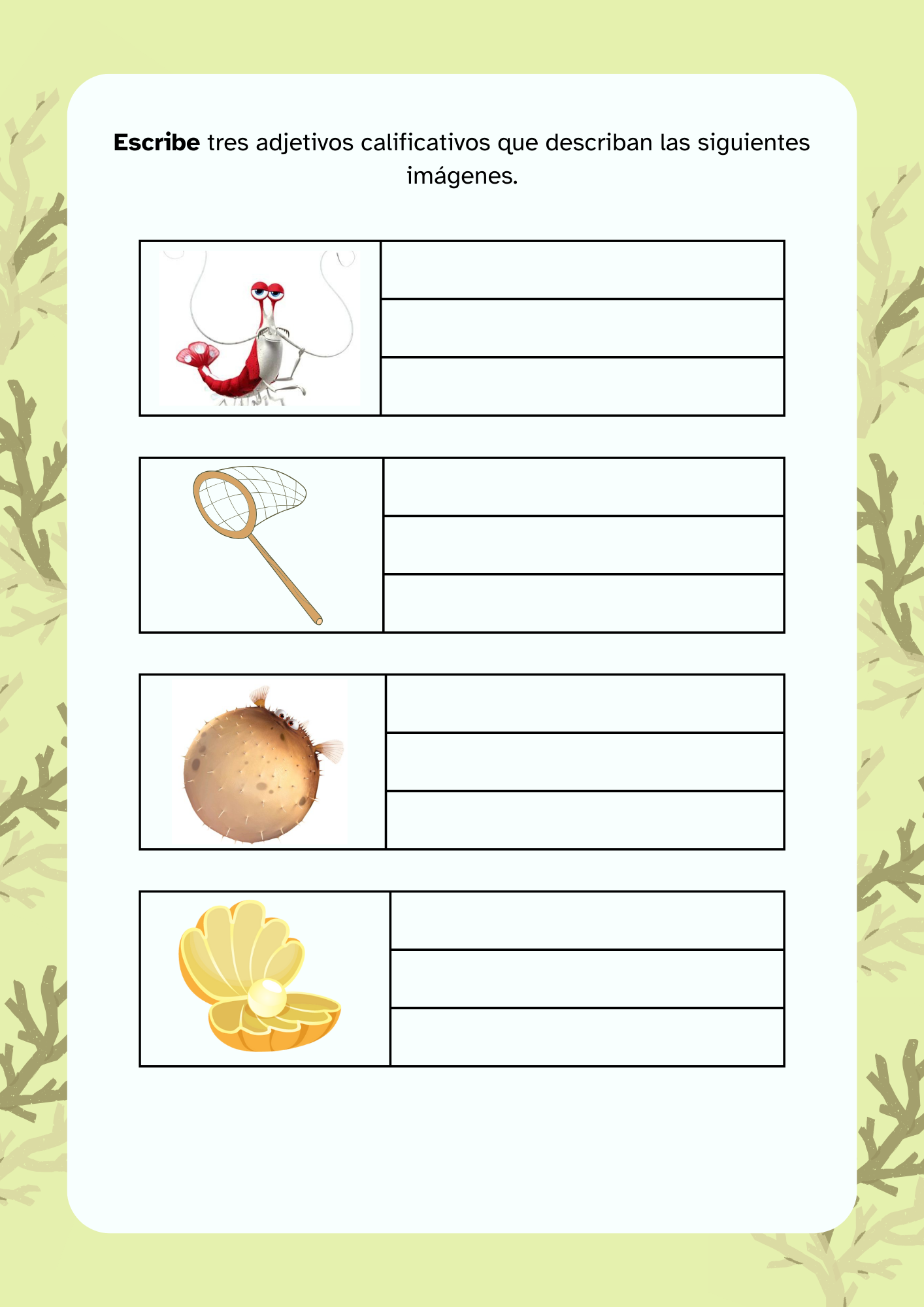 3 adjetivos 1 imagen