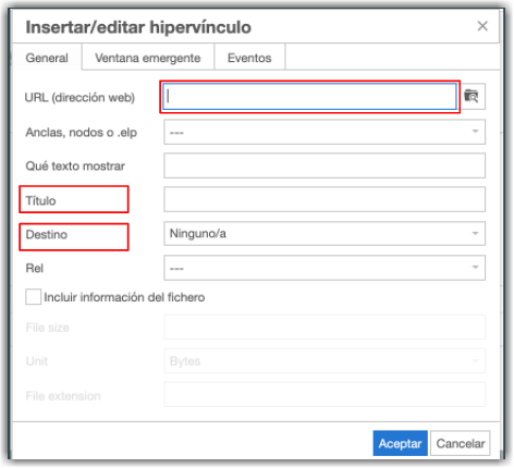 Insertar hipervínculo Insertar hipervínculo