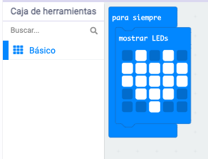 Ejemplo de corazón en makecode