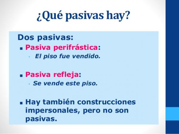 Oraciones perifrásticas pasivas