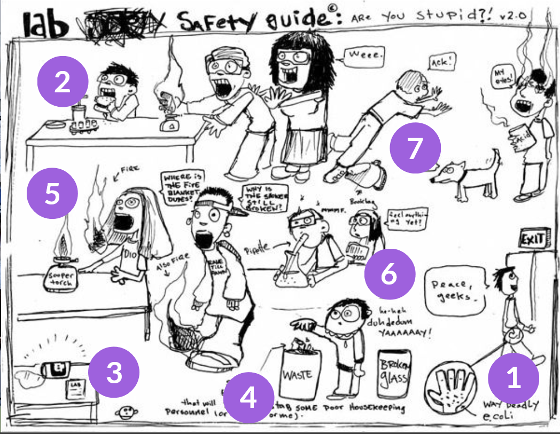 Dibujos con las normas del laboratorio