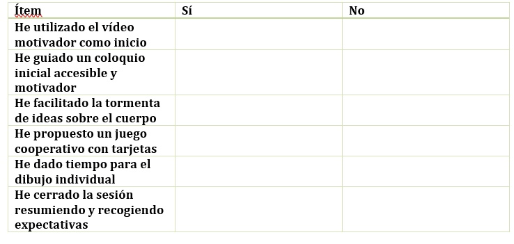 Lista de cotejo