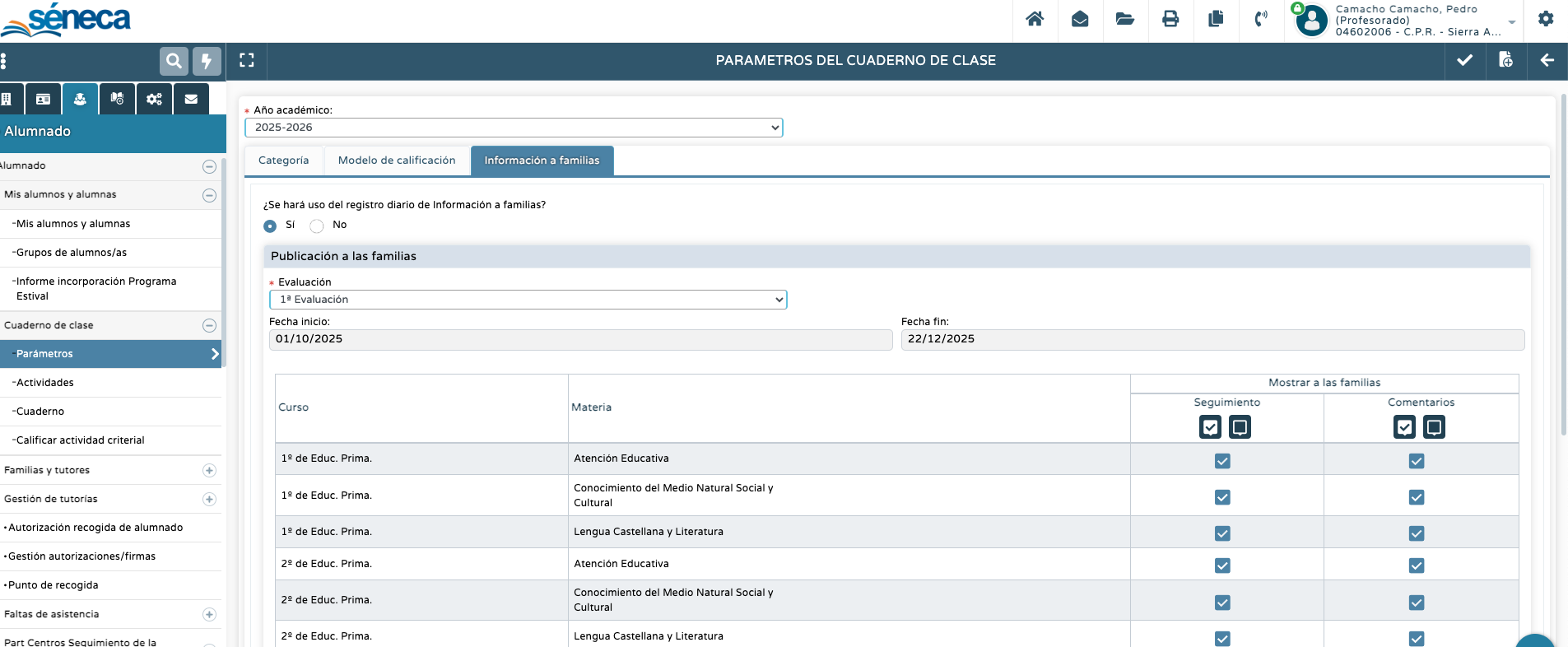 Información a las familias