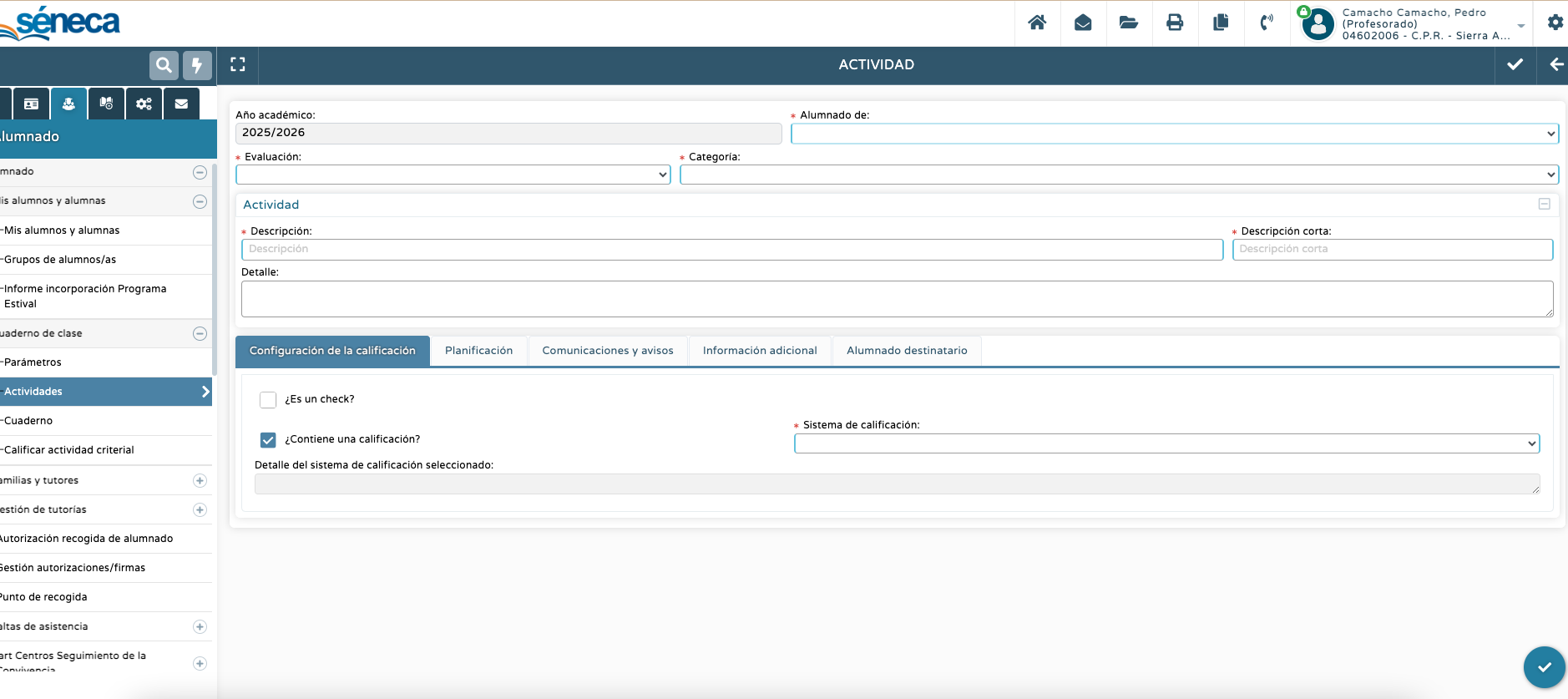 Detalles de la actividad