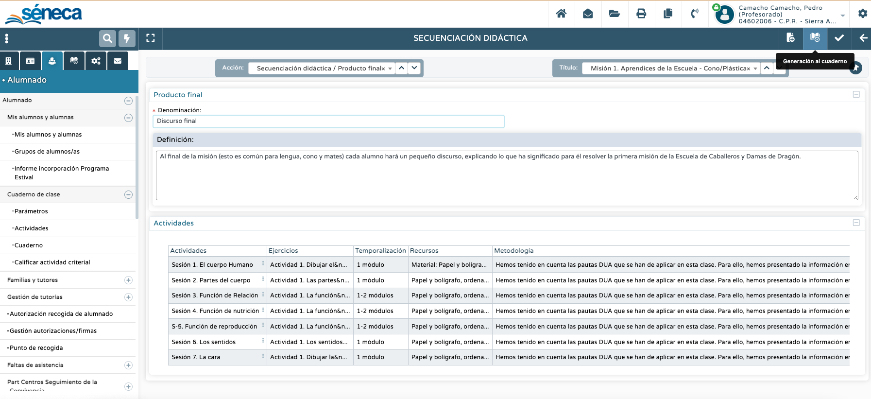 Generación del cuaderno I