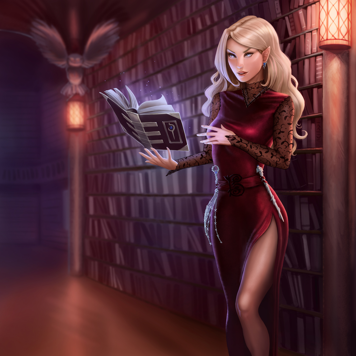 Belantra, Es una medio elfa hechicera