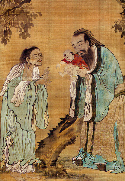 Confucio presenta al joven Buda a Laozi