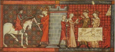 Escena de Perceval o el cuento del Grial,de Chrétien de Troyes