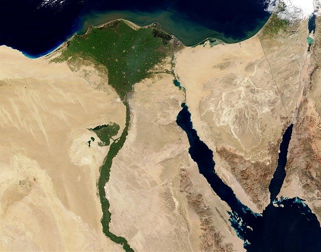 Mapa satelital de Egipto