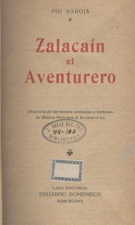 Portada de Zalacaín el aventurero