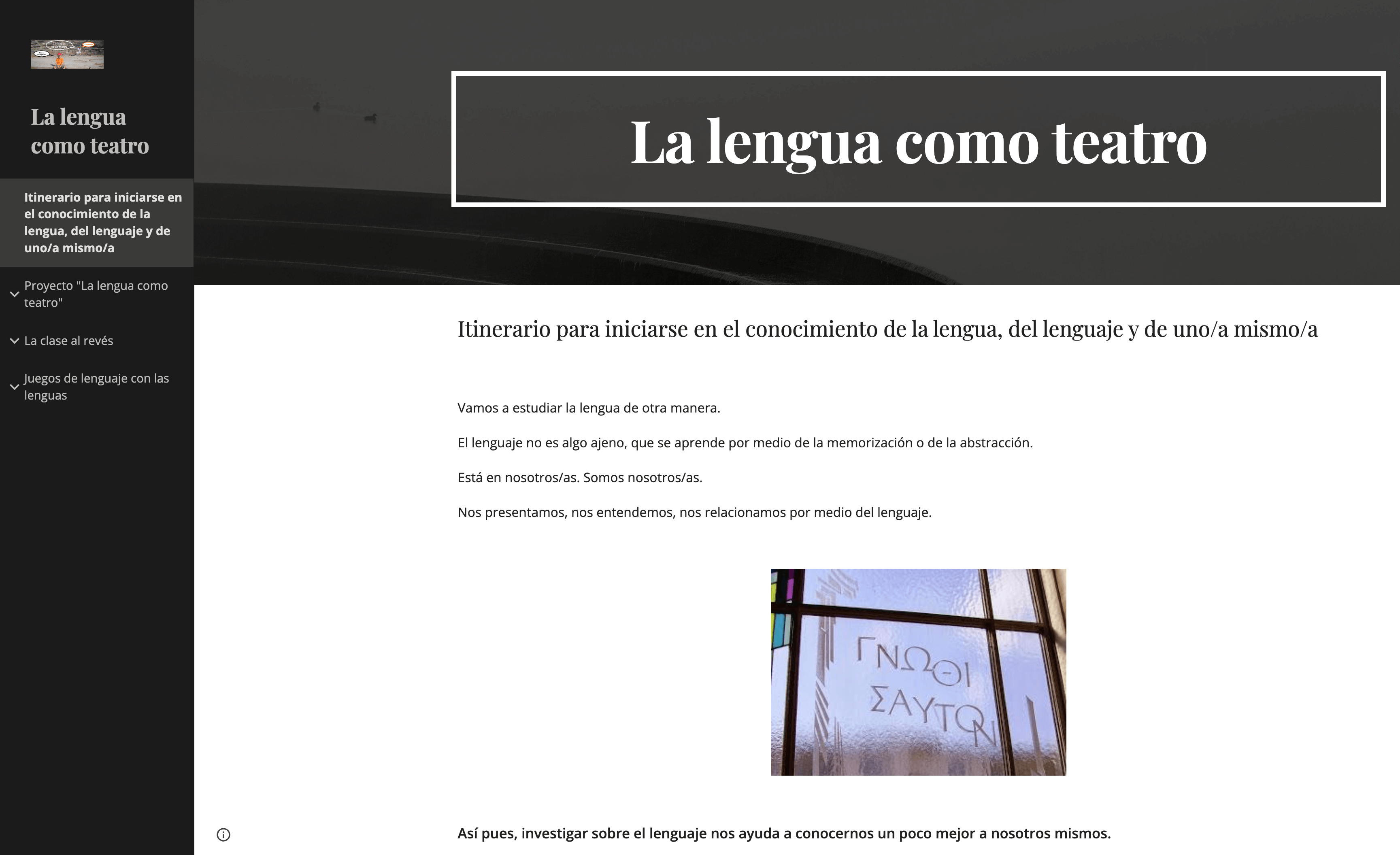 Proyecto La lengua como teatro