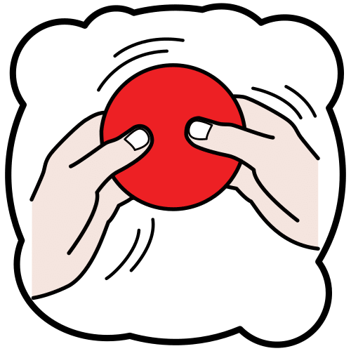 Útil Dos manos tocando y girando una pieza circular roja.